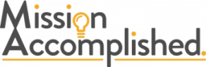 Mission Accomplished logo with light bulb